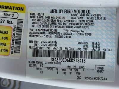 2019 Ford Fusion SEL